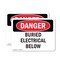Signmission Buried Electrical Below Danger Sign, Plastic, 10in W x 7in L, 2PK OS-2PACK-DS-P-710-L-2274 - alternate 1